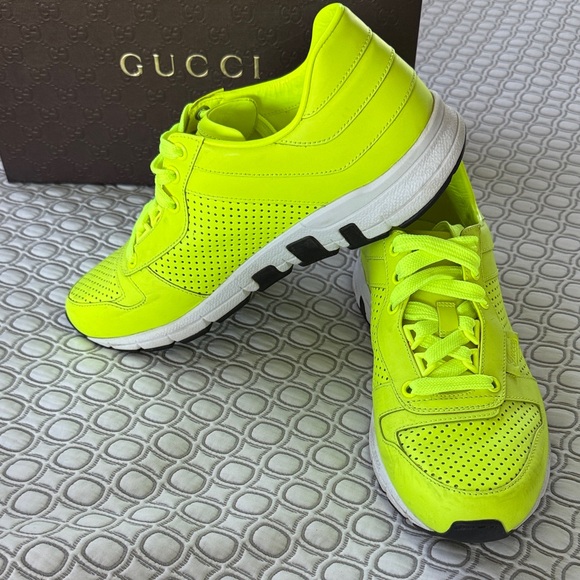 Gucci Bright Neon Yellow Sneakers - Picture 2 of 14